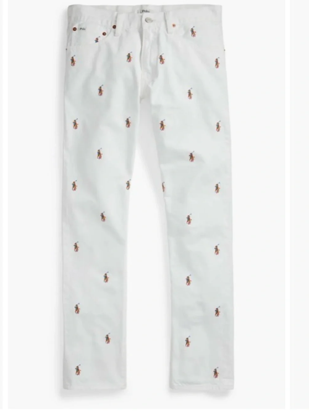 Polo by Ralph Lauren White Slim Jeans with Embroidered Polo Player THE SULLIVAN